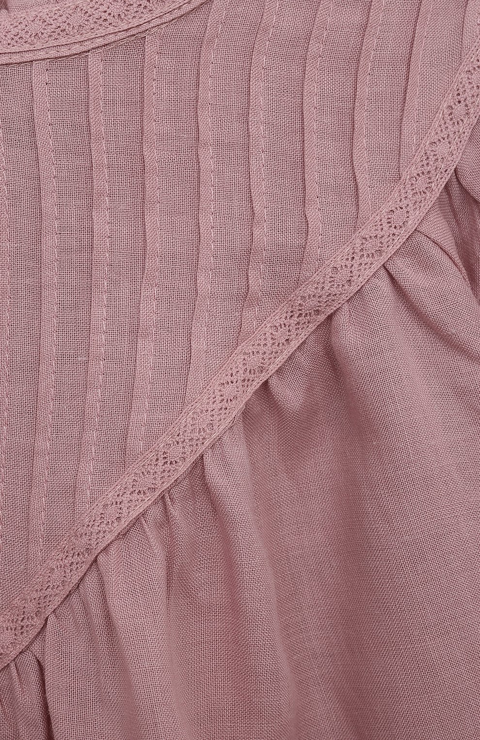 Детское блуза C`ERA UNA VOLTA розового цвета, арт. S23SI02204 | Фото 3 (Рукава: Длинные; Материал внешний: Растительное волокно)