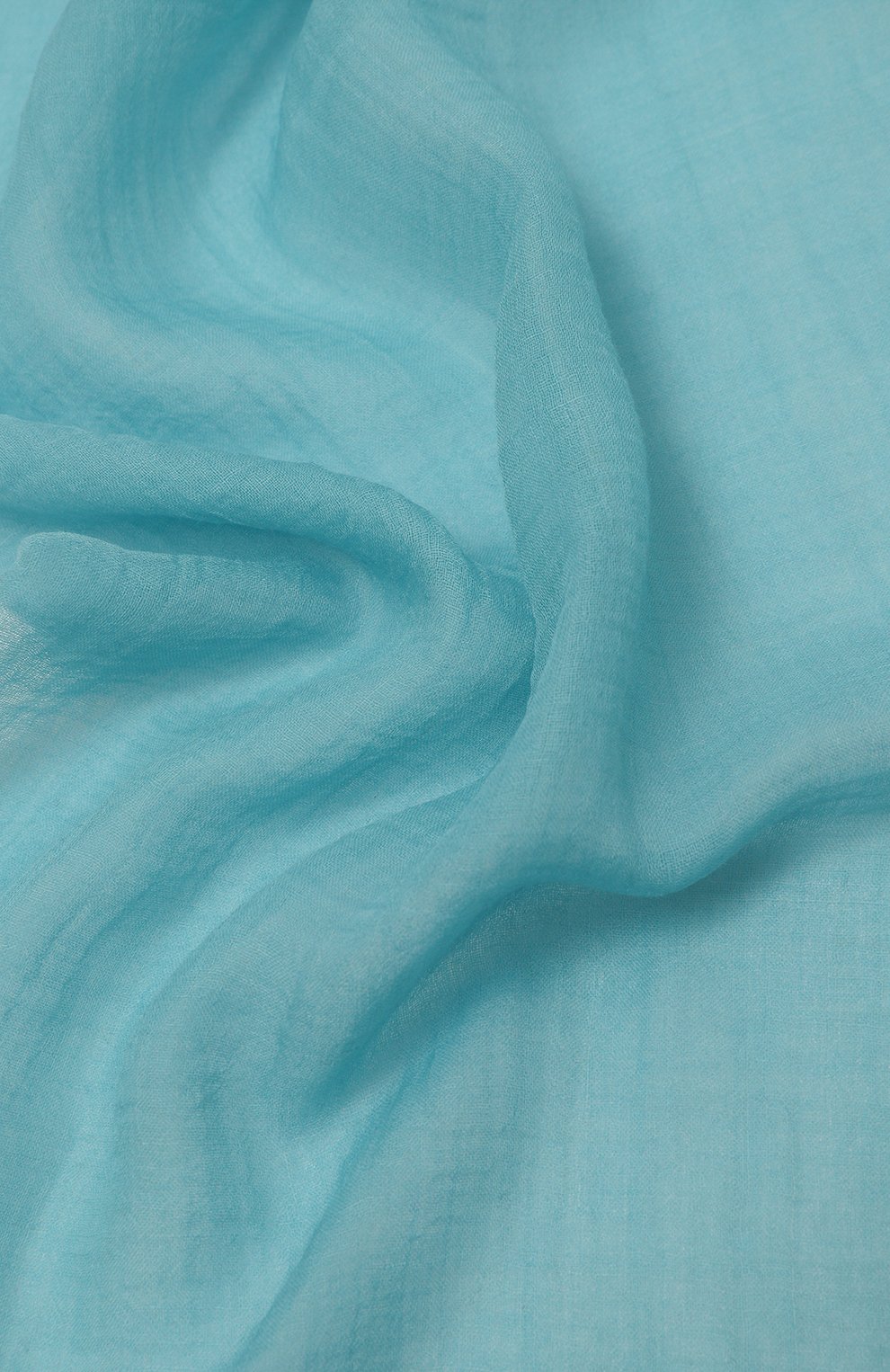 Женский шарф из кашемира и шелка COLOMBO бирюзового цвета, арт. S8_70X200/2500-U | Фото 3 (Материал: Текстиль, Кашемир, Шерсть)