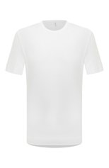 Мужская футболка из хлопка и льна TRANSIT белого цвета, арт. CFUTRT1360 | Фото 1 (Принт: Без принта; Рукава: Короткие; Длина (для топов): Стандартные; Материал внешний: Хлопок; Стили: Кэжуэл)