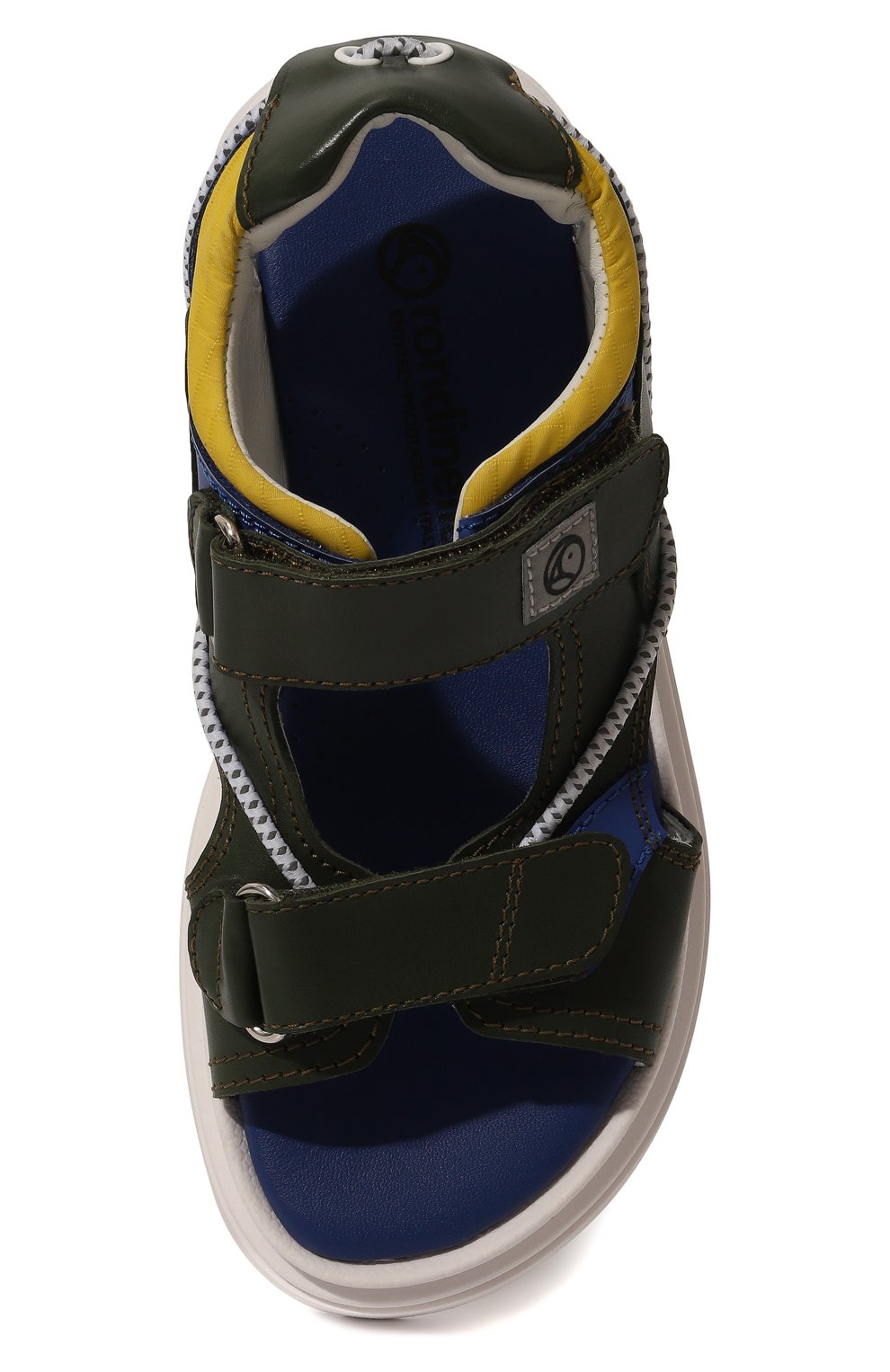 Детские кожаные сандалии RONDINELLA хаки цвета, арт. 0986H/31-33 | Фото 4 (Материал внутренний: Натуральная кожа)