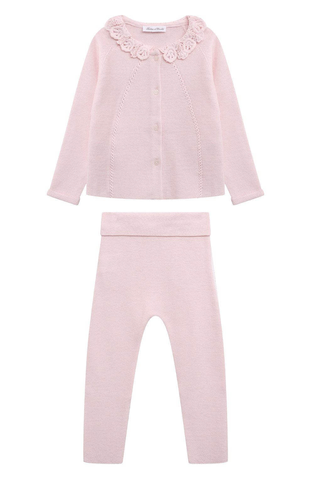 Детский комплект из кардигана и брюк TARTINE ET CHOCOLAT розового цвета, арт. TV36070/1M-12M | Фото 1