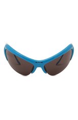 Женские солнцезащитные очки BALENCIAGA голубого цвета, арт. BB0232S 004 | Фото 4 (Кросс-КТ: С/з-унисекс; Тип очков: С/з; Очки форма: Маска, Креативные; Оптика Гендер: оптика-унисекс)