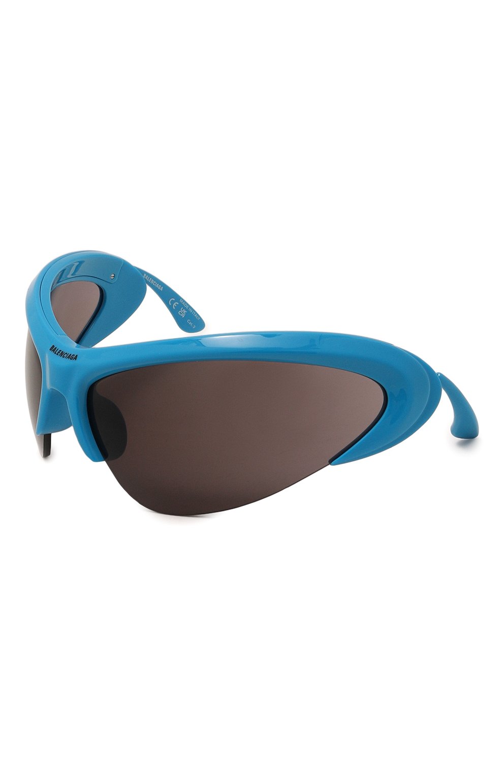 Женские солнцезащитные очки BALENCIAGA голубого цвета, арт. BB0232S 004 | Фото 6 (Кросс-КТ: С/з-унисекс; Тип очков: С/з; Очки форма: Маска, Креативные; Оптика Гендер: оптика-унисекс)