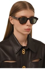 Женские солнцезащитные очки SAINT LAURENT коричневого цвета, арт. SL 546 002 | Фото 2 (Кросс-КТ: С/з-унисекс; Тип очков: С/з; Очки форма: Круглые; Оптика Гендер: оптика-унисекс)