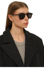 Женские солнцезащитные очки SAINT LAURENT черного цвета, арт. SL 549 SLIM 001 | Фото 2 (Кросс-КТ: С/з-унисекс; Тип очков: С/з; Очки форма: Квадратные; Оптика Гендер: оптика-унисекс)