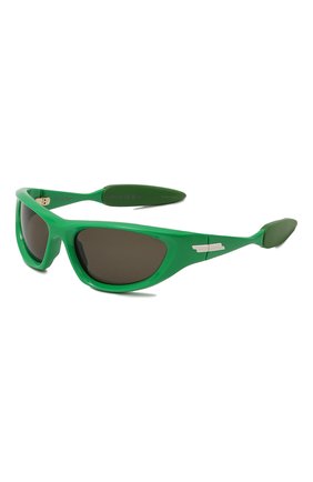 Женские солнцезащитные очки BOTTEGA VENETA зеленого цвета, арт. BV1184S 003 | Фото 1 (Кросс-КТ: С/з-унисекс; Тип очков: С/з; Оптика Гендер: оптика-унисекс; Очки форма: Прямоугольные)