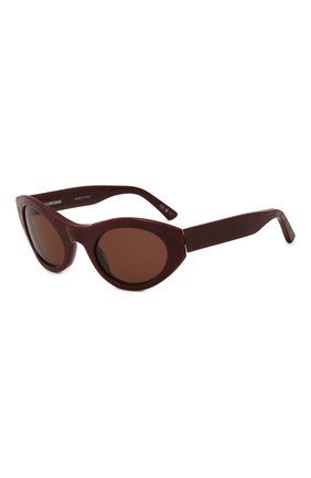 Женские солнцезащитные очки BALENCIAGA бордового цвета, арт. BB0250S 004 | Фото 1 (Тип очков: С/з; Оптика Гендер: оптика-женское; Очки форма: Круглые)