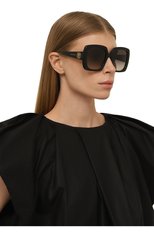 Женские солнцезащитные очки ALEXANDER MCQUEEN черного цвета, арт. AM0378S 001 | Фото 2 (Тип очков: С/з; Очки форма: Квадратные; Оптика Гендер: оптика-женское)