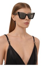 Женские солнцезащитные очки SAINT LAURENT черного цвета, арт. SL 570 002 | Фото 2 (Тип очков: С/з; Очки форма: Квадратные; Оптика Гендер: оптика-женское)