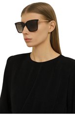Женские солнцезащитные очки JIMMY CHOO коричневого цвета, арт. T0TTA/G 086 | Фото 2 (Материал: Пластик; Тип очков: С/з; Очки форма: Квадратные; Оптика Гендер: оптика-женское)