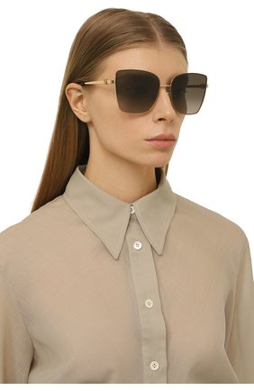 Женские солнцезащитные очки JIMMY CHOO серого цвета, арт. VELLA 06J | Фото 2 (Материал: Металл; Тип очков: С/з; Оптика Гендер: оптика-женское; Очки форма: Квадратные)