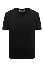 Женская хлопковая футболка JIL SANDER черного цвета, арт. J01GC0002/J45051 | Фото 1 (Принт: Без принта; Рукава: Короткие; Длина (для топов): Стандартные; Материал внешний: Хлопок; Женское Кросс-КТ: Футболка-одежда; Стили: Кэжуэл)