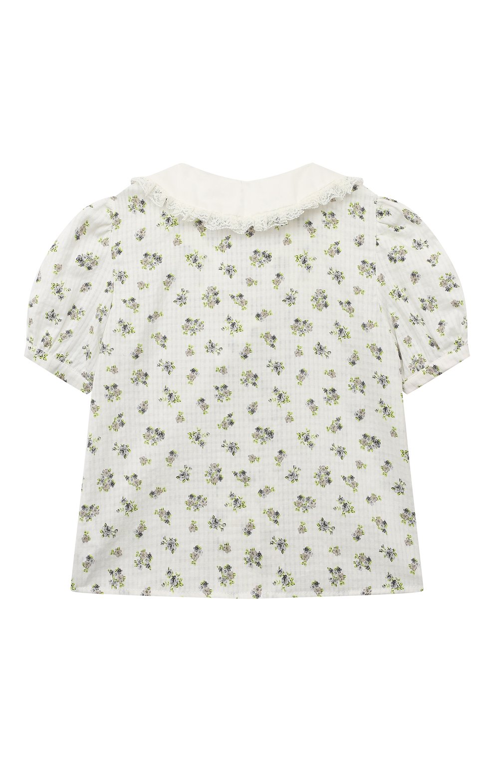 Детское хлопковая блузка DESIGNERS CAT светло-зеленого цвета, арт. 100000K01001293/10A-12A | Фото 2 (Рукава: Короткие; Случай: Повседневный; Материал внешний: Хлопок)