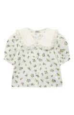 Детское хлопковая блузка DESIGNERS CAT светло-зеленого цвета, арт. 100000K01001293/4A-8A | Фото 1 (Рукава: Короткие; Случай: Повседневный; Материал внешний: Хлопок)