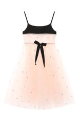 Детское платье DESIGNERS CAT светло-розового цвета, арт. 100000K01001307/4A-8A | Фото 1 (Случай: Вечерний; Рукава: Короткие; Материал внешний: Синтетический материал; Девочки Кросс-КТ: Платье-одежда; Материал подклада: Хлопок)