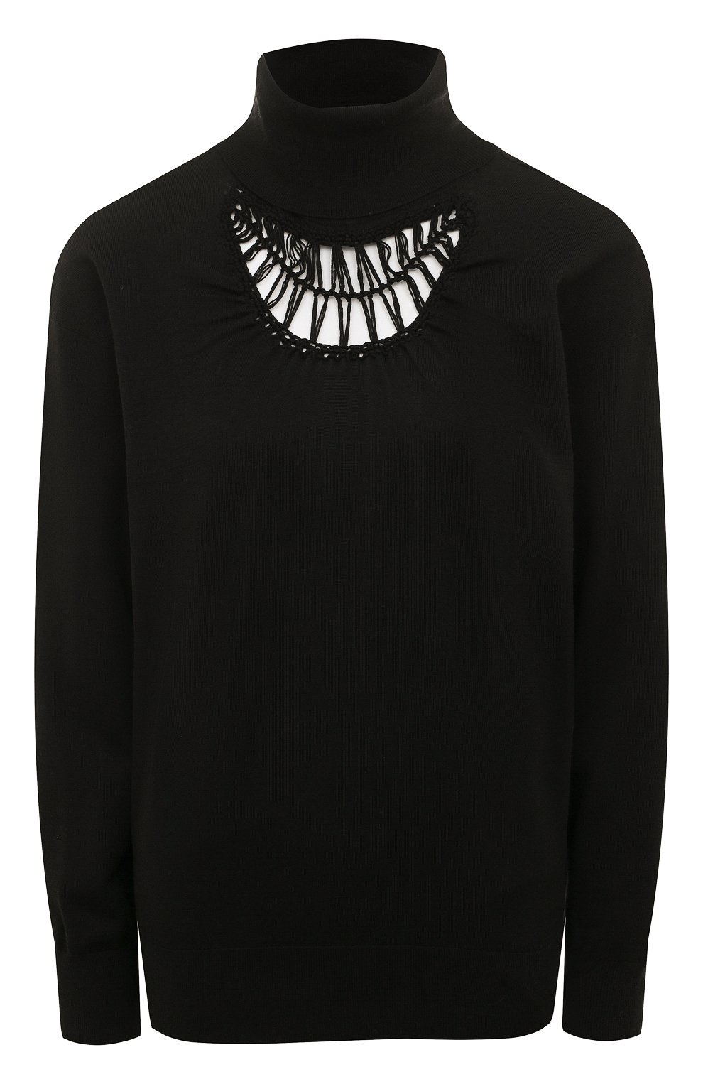 Женская черная водолазка из шерсти и хлопка DRIES VAN NOTEN купить в ...