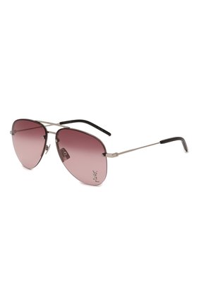 Женские солнцезащитные очки SAINT LAURENT розового цвета, арт. CLASSIC 11 M 008 | Фото 1 (Тип очков: С/з; Оптика Гендер: оптика-женское; Очки форма: Авиаторы)