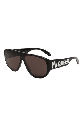 Женские солнцезащитные очки ALEXANDER MCQUEEN черного цвета, арт. AM0386S 001 | Фото 1 (Тип очков: С/з; Кросс-КТ: С/з-унисекс; Оптика Гендер: оптика-унисекс; Очки форма: Маска)
