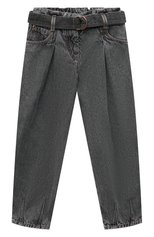 Детские джинсы BRUNELLO CUCINELLI серого цвета, арт. BH188P493A | Фото 1 (Детали: Однотонный; Материал внешний: Хлопок)