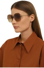 Женские солнцезащитные очки BRUNELLO CUCINELLI темно-бежевого цвета, арт. M0CDEA001 | Фото 2 (Оптика Гендер: оптика-женское; Очки форма: Круглые)