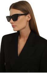 Женские солнцезащитные очки SAINT LAURENT черного цвета, арт. SL 276 MICA 032 | Фото 2 (Материал: Пластик; Тип очков: С/з; Оптика Гендер: оптика-женское; Очки форма: Cat-eye, Прямоугольные)