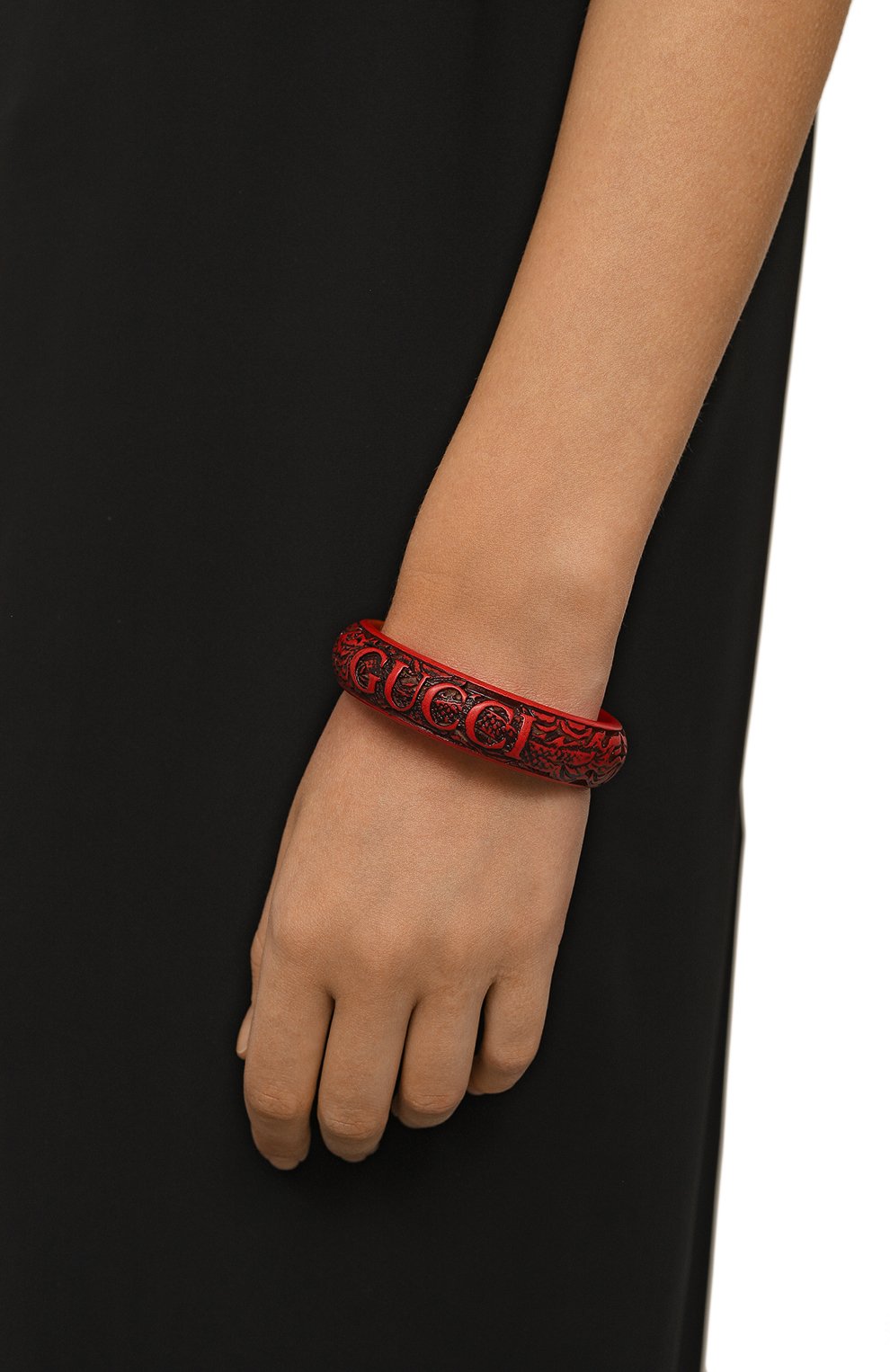 Женский браслет GUCCI красного цвета, арт. 537414 JA400 | Фото 2 (Материал: Смола)