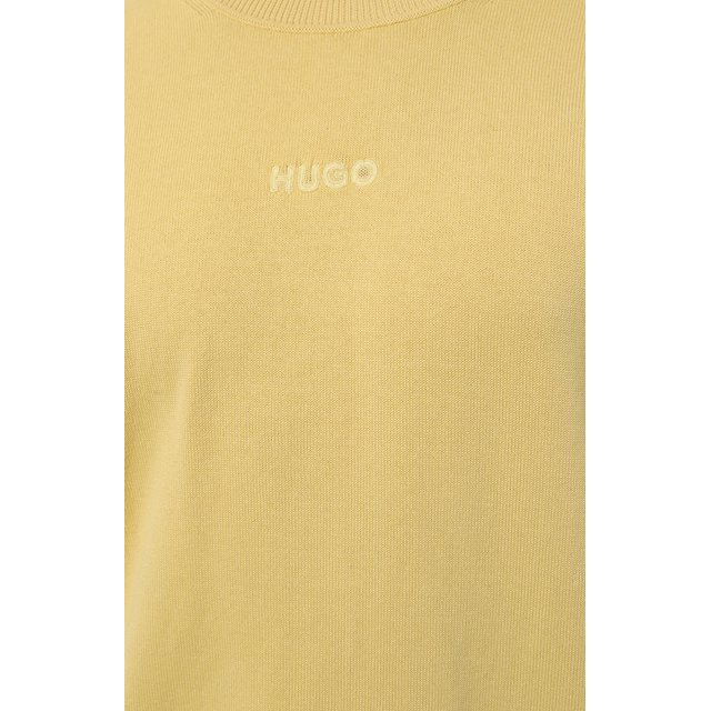 Хлопковый джемпер HUGO 50485284, цвет жёлтый, размер 54 - фото 5