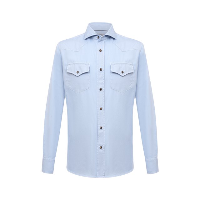 фото Хлопковая рубашка brunello cucinelli