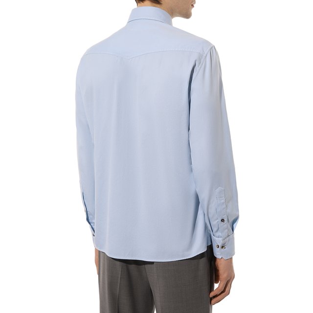 фото Хлопковая рубашка brunello cucinelli