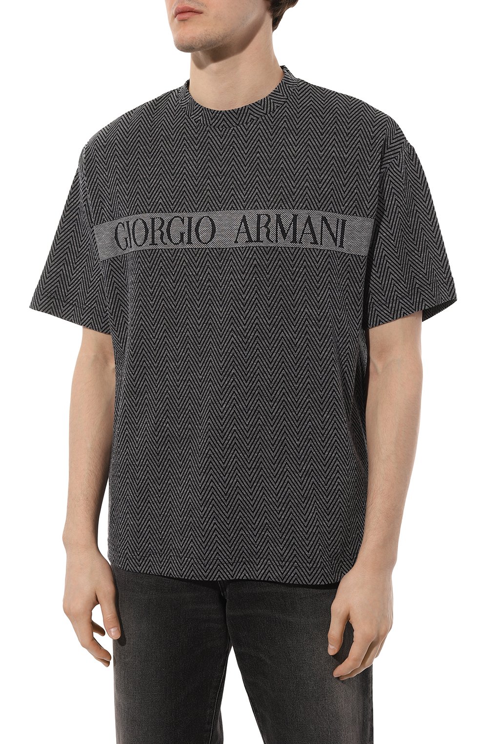 Хлопковая футболка Giorgio Armani 3RST7G/SJM8Z Фото 3