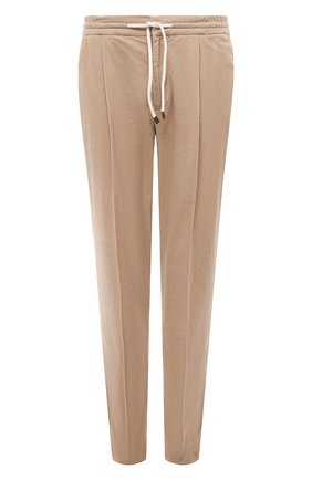 Мужские хлопковые брюки BRUNELLO CUCINELLI бежевого цвета, арт. M279DE1740 | Фото 1 (Материал внешний: Хлопок; Стили: Кэжуэл; Случай: Повседневный)