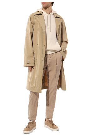 Мужские хлопковые брюки BRUNELLO CUCINELLI бежевого цвета, арт. M279DE1740 | Фото 2 (Материал внешний: Хлопок; Стили: Кэжуэл; Случай: Повседневный)