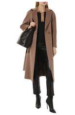 Женское шерстяное пальто ICONS CINZIA ROCCA коричневого цвета, арт. U315001/62E0 | Фото 2 (Материал внешний: Шерсть; Рукава: Длинные; Длина (верхняя одежда): Длинные; 1-2-бортные: Однобортные; Материал подклада: Вискоза; Стили: Кэжуэл)