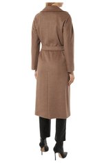 Женское шерстяное пальто ICONS CINZIA ROCCA коричневого цвета, арт. U315001/62E0 | Фото 4 (Материал внешний: Шерсть; Рукава: Длинные; Длина (верхняя одежда): Длинные; 1-2-бортные: Однобортные; Материал подклада: Вискоза; Стили: Кэжуэл)