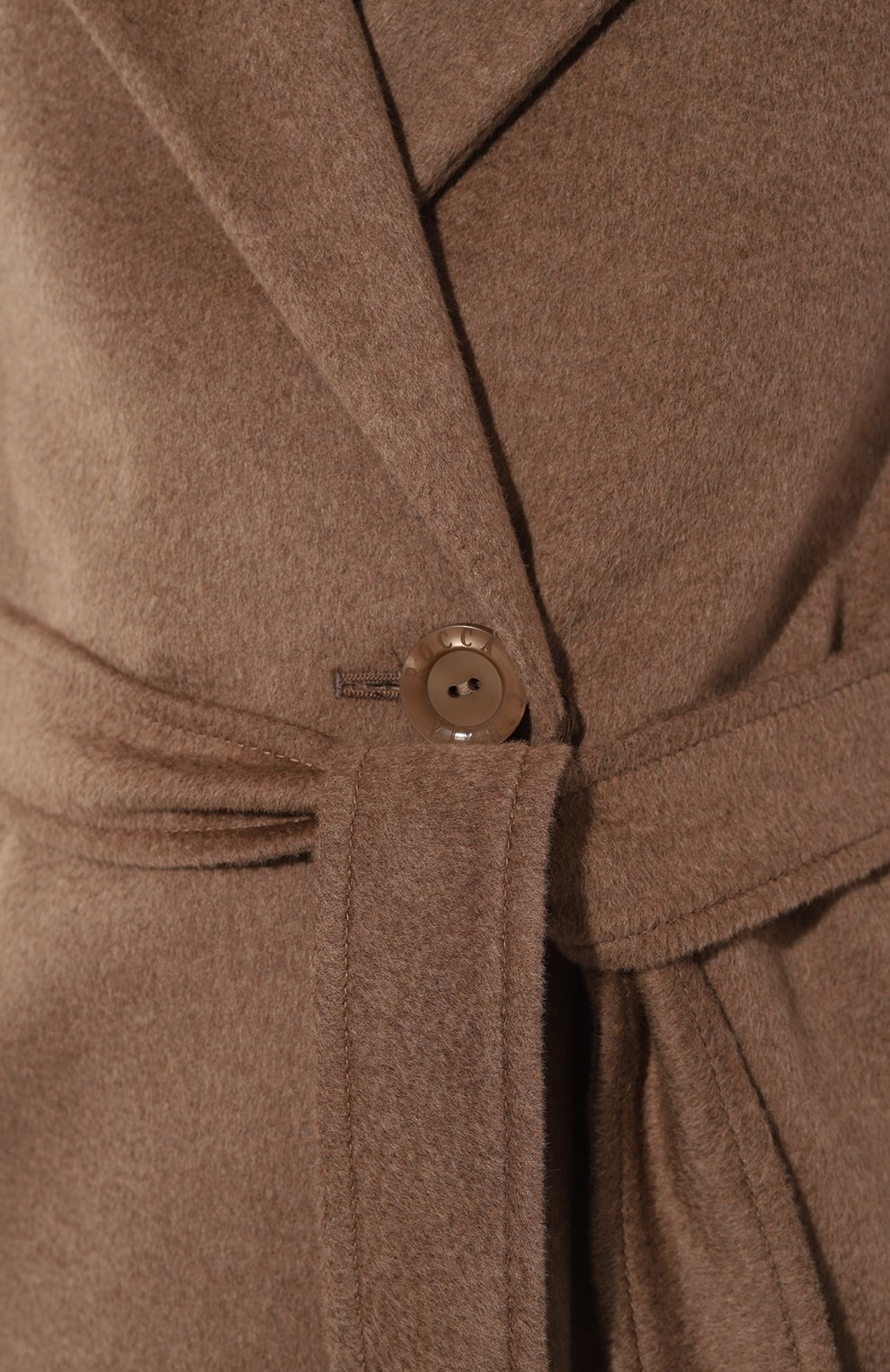 Женское шерстяное пальто ICONS CINZIA ROCCA коричневого цвета, арт. U315001/62E0 | Фото 5 (Материал внешний: Шерсть; Рукава: Длинные; Длина (верхняя одежда): Длинные; 1-2-бортные: Однобортные; Материал подклада: Вискоза; Стили: Кэжуэл)