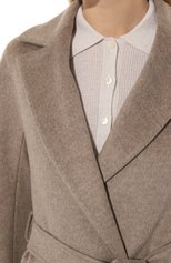 Женское шерстяное пальто ICONS CINZIA ROCCA бежевого цвета, арт. U315001/62E0 | Фото 5 (Материал внешний: Шерсть; Рукава: Длинные; Длина (верхняя одежда): Длинные; 1-2-бортные: Однобортные; Материал подклада: Вискоза; Стили: Кэжуэл)