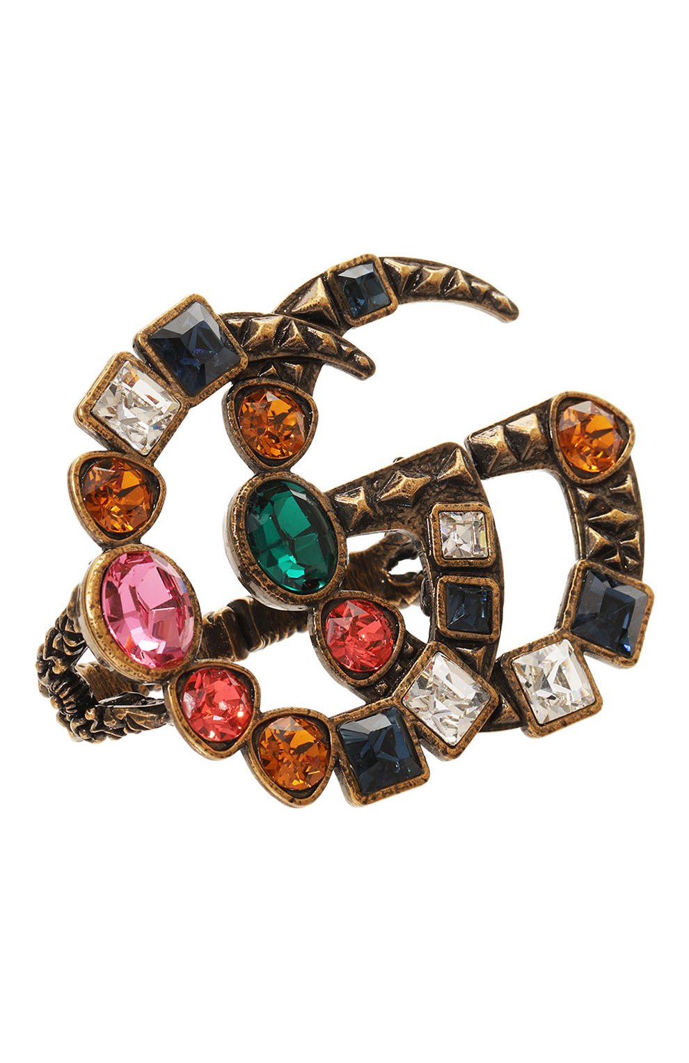 Женское кольцо GUCCI разноцветного цвета, арт. 519784 I7486 | Фото 1 (Материал: Кристаллы, Металл)