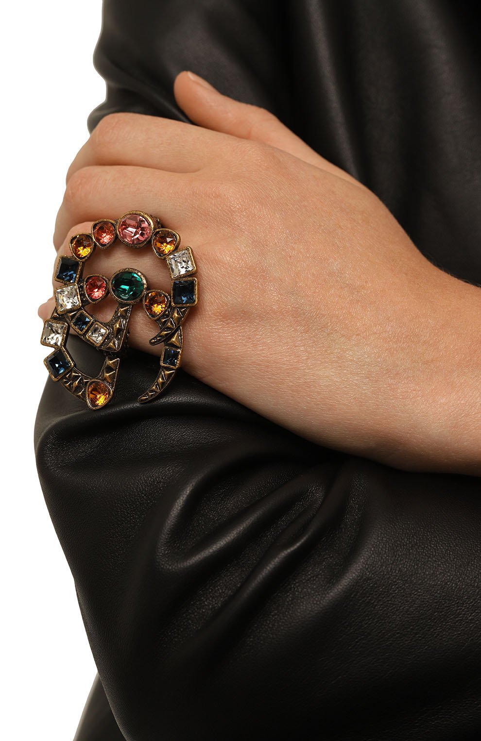 Женское кольцо GUCCI разноцветного цвета, арт. 519784 I7486 | Фото 2 (Материал: Кристаллы, Металл)