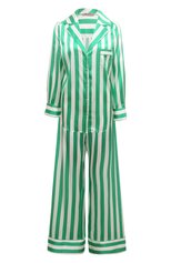 Женская шелковая пижама MARJOLAINE зеленого цвета, арт. 4RYM5501 | Фото 1 (Материал внешний: Шелк)