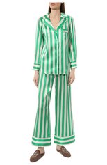 Женская шелковая пижама MARJOLAINE зеленого цвета, арт. 4RYM5501 | Фото 2 (Материал внешний: Шелк)