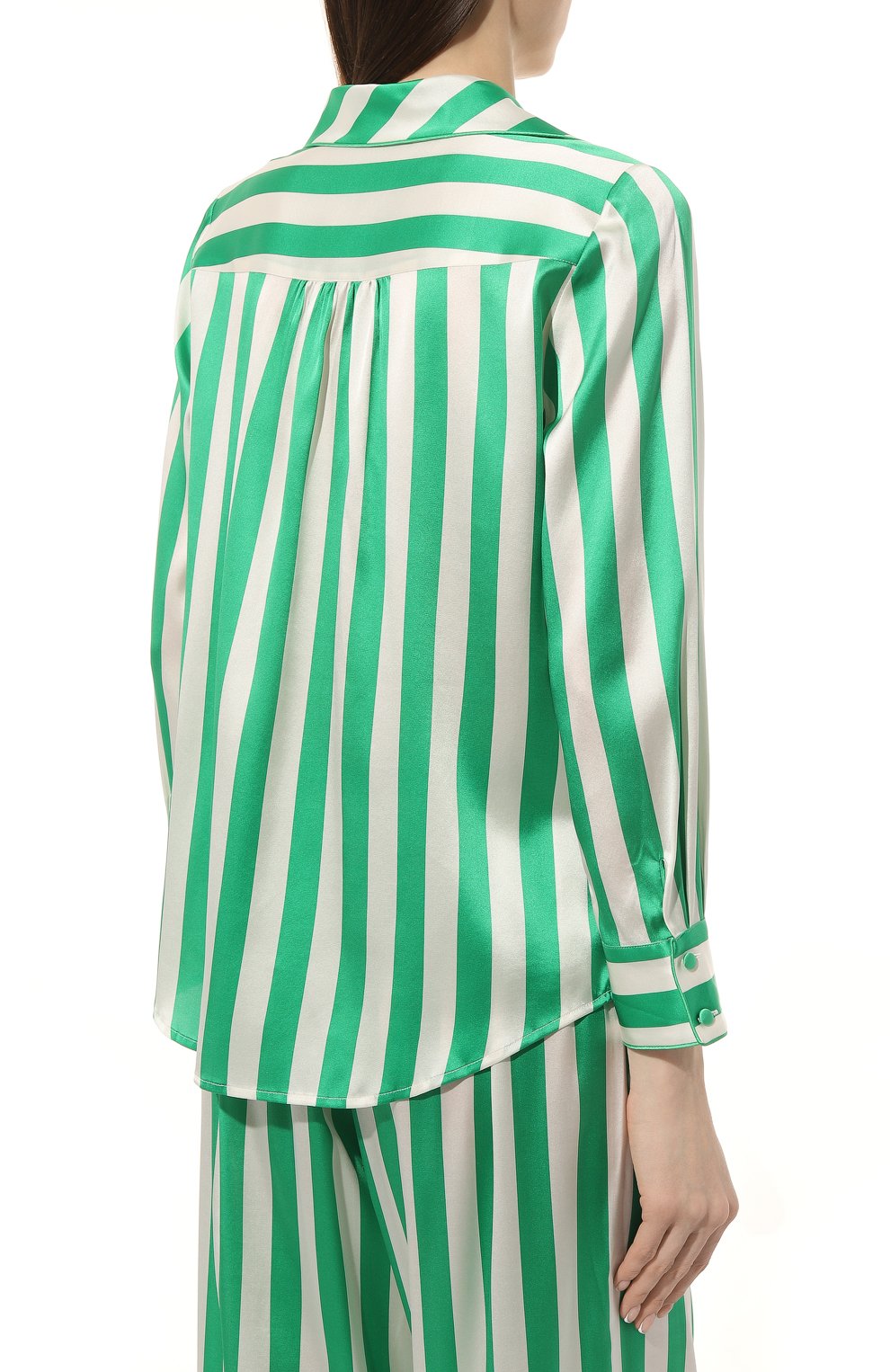 Женская шелковая пижама MARJOLAINE зеленого цвета, арт. 4RYM5501 | Фото 4 (Материал внешний: Шелк)