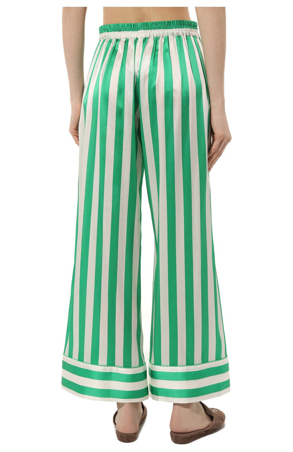 Женская шелковая пижама MARJOLAINE зеленого цвета, арт. 4RYM5501 | Фото 6 (Материал внешний: Шелк)