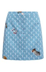 Женская хлопковая юбка YANINA голубого цвета, арт. 0-2490 | Фото 1 (Длина Ж (юбки, платья, шорты): Мини; Женское Кросс-КТ: Юбка-одежда; Материал внешний: Хлопок; Стили: Кэжуэл)
