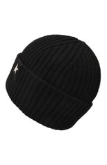 Женская шерстяная шапка GOLDEN GOOSE DELUXE BRAND черного цвета, арт. GUP01035.P000601 | Фото 3 (Материал: Текстиль, Шерсть)