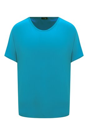 Женская шелковая футболка KITON бирюзового цвета, арт. D55401K0597A | Фото 1