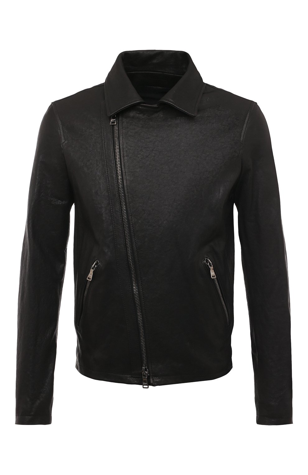 Мужская кожаная куртка BARBED черного цвета, арт. E23-KI0D0B | Фото 1 (Кросс-КТ: Куртка; Рукава: Длинные; Мужское Кросс-КТ: утепленные куртки, Кожа и замша; Материал внешний: Натуральная кожа; Длина (верхняя одежда): Короткие; Материал подклада: Вискоза; Стили: Кэжуэл)