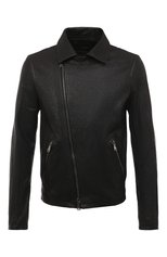 Мужская кожаная куртка BARBED черного цвета, арт. E23-KI0D0B | Фото 1 (Кросс-КТ: Куртка; Рукава: Длинные; Мужское Кросс-КТ: утепленные куртки, Кожа и замша; Материал внешний: Натуральная кожа; Длина (верхняя одежда): Короткие; Материал подклада: Вискоза; Стили: Кэжуэл)