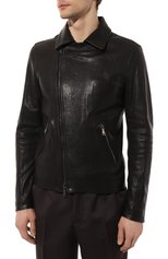 Мужская кожаная куртка BARBED черного цвета, арт. E23-KI0D0B | Фото 3 (Кросс-КТ: Куртка; Рукава: Длинные; Мужское Кросс-КТ: утепленные куртки, Кожа и замша; Материал внешний: Натуральная кожа; Длина (верхняя одежда): Короткие; Материал подклада: Вискоза; Стили: Кэжуэл)
