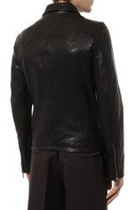 Мужская кожаная куртка BARBED черного цвета, арт. E23-KI0D0B | Фото 4 (Кросс-КТ: Куртка; Рукава: Длинные; Мужское Кросс-КТ: утепленные куртки, Кожа и замша; Материал внешний: Натуральная кожа; Длина (верхняя одежда): Короткие; Материал подклада: Вискоза; Стили: Кэжуэл)