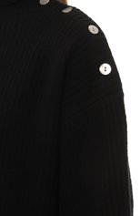 Женский свитер из шерсти и кашемира TEGIN черного цвета, арт. CW1635-9907 | Фото 5 (Женское Кросс-КТ: Свитер-одежда; Материал внешний: Шерсть; Рукава: Длинные; Длина (для топов): Стандартные; Стили: Кэжуэл)